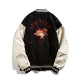 Blue Varsity Jacket Autumn Letters Printed Baseball Uniform