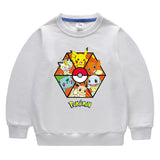 Children Pokemon Pikachu Hoodie round Neck Sweater Cotton Neutral