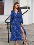 Nina Parker Graffiti Dress Sexy Slit Leopard Print Dress