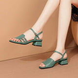 Nude Block Heel Peep Toe Sandals