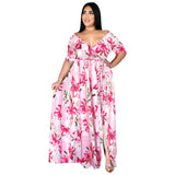 Nina Parker plus Size Dresses Short Sleeve Sexy Beach Dress