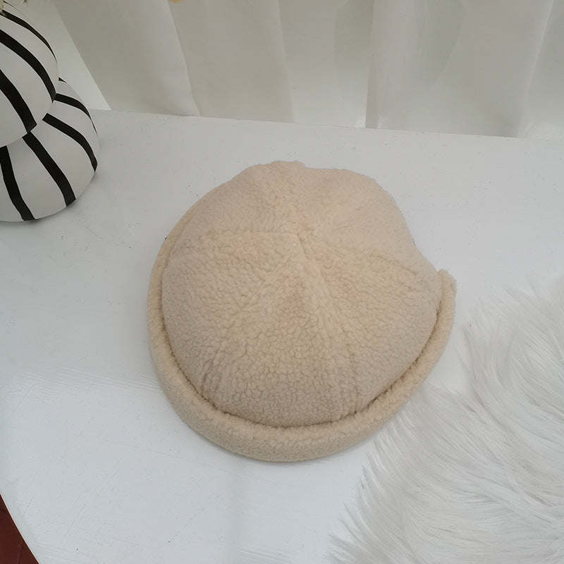 Beanies Japanese Women's Autumn and Winter Warm Lamb Wool Style Skullcap Men