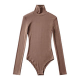 The Rock Turtleneck Autumn and Winter Threaded Cotton Turtleneck Bottoming Shirt Stretch One-Piece Long Sleeves T-shirt