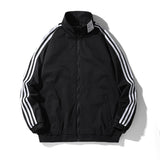 Blue Varsity Jacket Spring and Autumn Men's Jacket Striped Jacket Three Bars Clip Jacket Baseball Uniform