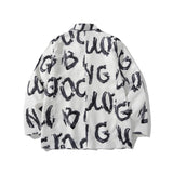 Men's Casual Suit Man Blzer Alphabet Graffiti Print Casual Suit Jacket Men's Loose Lapels Jacket Small Suit