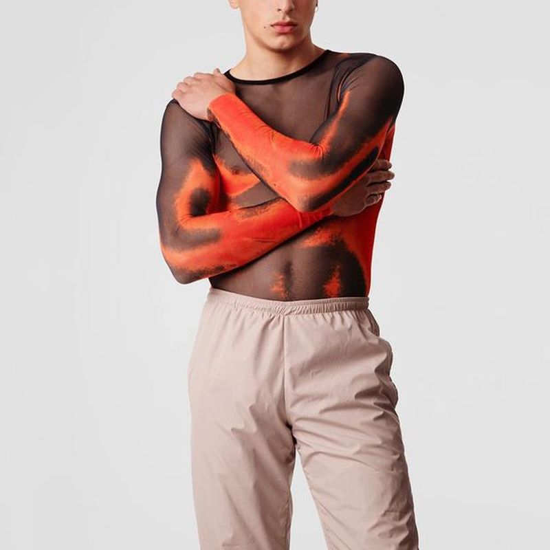 Rave Outfits Mens Long Sleeve Shirt Men's Fashion Stretch