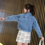 Men Denim Jacket Fall Denim Jacket Women's Loose Retro Jacket