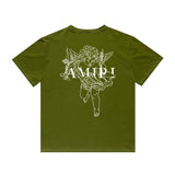 Amiri T Shirt Angel Sketch Printed Casual Hip Hop Short Sleeve T-shirt