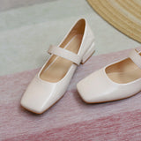 Nude Block Heels Closed Toe