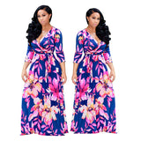 Nina Parker plus Size Dresses Fashion Large Swing Dress Flower Dress Belt