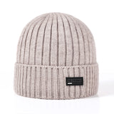 Mens Winter Hats Autumn and Winter Solid Color Outdoor Leisure Wool Hat Thickened Warm Knitted Hat