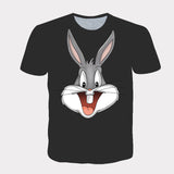 Bugs Bunny Shirt Spring And Summer New Men'S Short-Sleeved Printed 3d Cartoon Bugs Bunny T-Shirt For Children'S Clothing