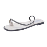 Women Open Toe Sandals Flats Summer Plus Size Slippers Beach Shoes