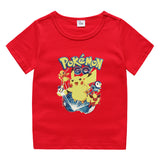 Children Pokemon Pikachu T Shirt Summer Clothing Short Sleeve T-shirt Cotton Leisure Sports