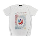 Amiri T Shirt Short Sleeve Letter Print Casual Hip Hop High Street Half Sleeve T-shirt