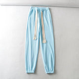 Women Fall Fall Five-Color Big Belt Ankle Banded Pants High Waist Workout Pants