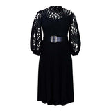 Nina Parker plus Size Dresses plus Size Lace Sexy Cutout Pleated Dress