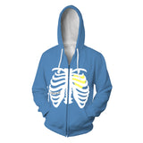 Skeleton Varsity Jacket Printed 3D Hoodie Hoodie