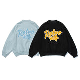 Baby Blue Varsity Jacket Embroidery Baggy Coat Men Spring Baseball Uniform Jacket