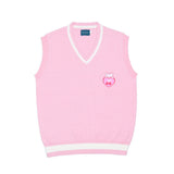 Men Sweater Vest Love Embroidered Knitwear Vest Men's BF Idle Style V-neck Sweater Vest Sleeveless Pullover