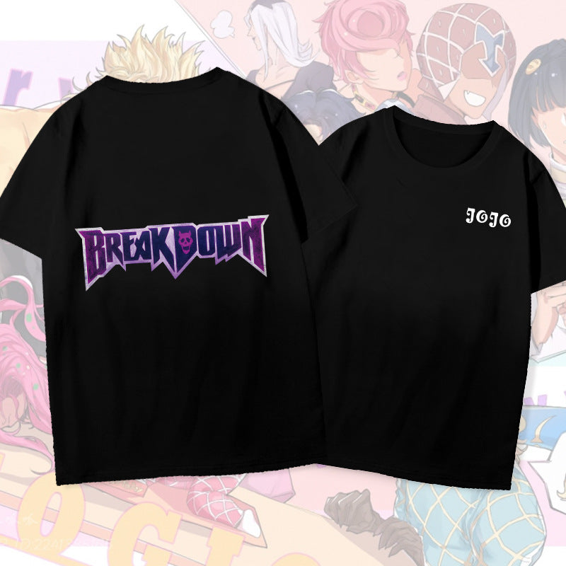 JoJo's Bizarre Adventure Dressing Short Sleeve round Neck Loose T-shirt