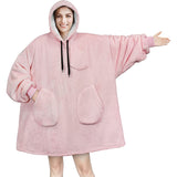 Hoodies Blankets Autumn and Winter Solid Color Plaid Lazy Blanket Multi-Pocket Leisure