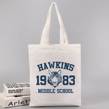 Stranger Things Hellfire Club Handbag Hawkins Middle School Printing Fashion Canvas Reticule