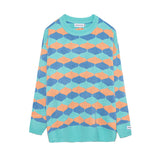 Mens Fall Outfits High Street Striped Couple Knitwear Sweater Simple Retro Crew Neck