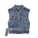 Men Sweater Vest Pure Color Washed Do the Old Cowboy Vest Men's Waistcoat Vest Cardigan Sleeveless Jacket