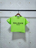 T Shirt Balmain Spring/Summer Flocking Letter Jacket Cotton Short T-shirt