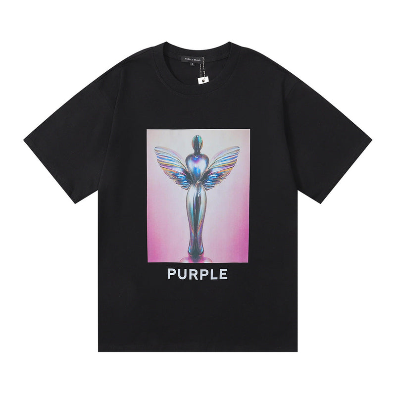 Purple Brand T Shirts Statue of Liberty Trophy Printed Men's and Women's Casual round Neck Short Sleeves T-shirt