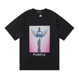 Purple Brand T Shirts Statue of Liberty Trophy Printed Men's and Women's Casual round Neck Short Sleeves T-shirt