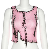 Music Festivals Rave Outfits Girls Tops Summer Women's Fashion Sexy Slim Vest