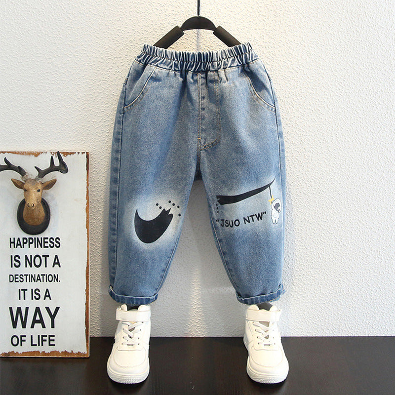Toddler Boys Pants Children Boys' Spring and Autumn Jeans