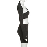 Autumn Summer Long-Sleeve Sexy Cutout Sports Jumpsuit