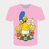 Homer Simpson Shirt Summer Printed Loose Short Sleeve T-shirt