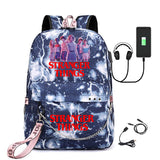 Stranger Things Hellfire Club Backpack Stranger Things Printed USB Backpack Student School Bag