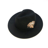 Italian Fedora Hats Doodle Hand Drawn Hat Autumn and Winter Black Top Hat