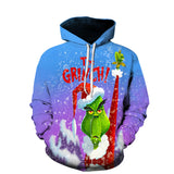 Grinch Hoodie 3D Printed Hoodie Sweater Christmas Casual