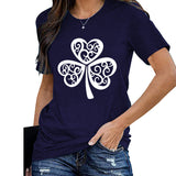Saint Patrick's Day Clothing Leaf Printed Top T-shirt Women's Short Sleeve