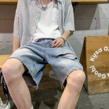 Men Denim Shorts Men's Summer Beach Pants Loose
