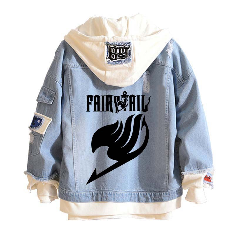 Comic Denim Jacket Anime Cowboy Coat Clothes