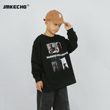 Kids Present Thoroughbred Doberman Dog Print T-Shirt Sweater Boy Children's Autumn Clothing Loose round Neck