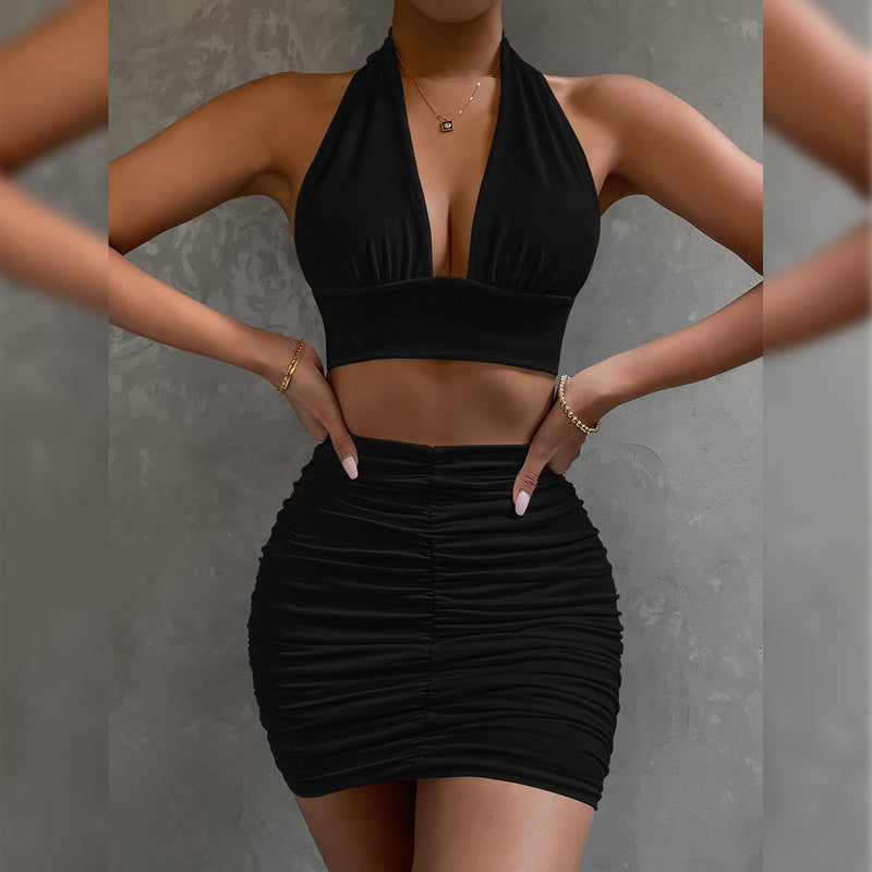 Hot Women In Tight Dresses Women'S Clothing V-Neck Skirt With Shoulder Straps