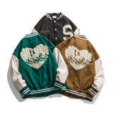 Vintage Letterman Jacket Fall Men's Jackets Baseball Uniform Hip Hop PU Leather Couple Coat