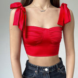 Women Rave Outfits Tops Low-Cut Sexy Pleated Women's Clothing