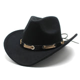 Cowboy Hats Autumn and Winter Top Hat Women's Retro Rolled Brim Fedora Hat Men's Casual