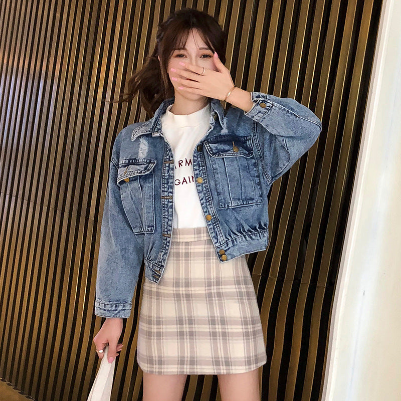 Men Denim Jacket Fall Denim Jacket Women's Loose Retro Jacket