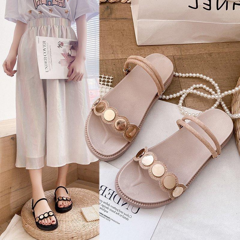 Women Open Toe Sandals Flats Summer Flat Heel Platform Slippers Fashion