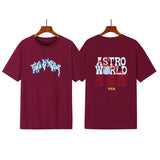 Travis Scott Astroworld Shirt T-shirt Fashion Men's and Women's Short-Sleeved Top